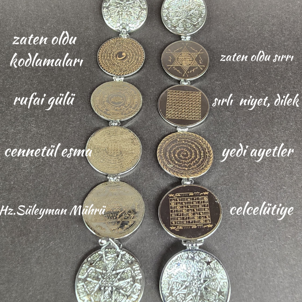 Rumi Şifa Manevi Zırh Katlamalı Kolye - Gümüş Kaplamalı