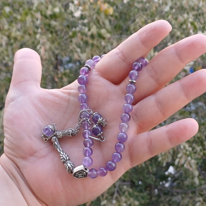 Rumi Şifa Ametist Doğal Taş Tesbih