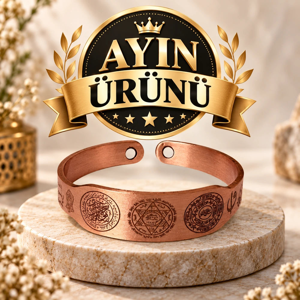 Rumi Şifa Dua Bezeli Manyetik Bakır Bileklik