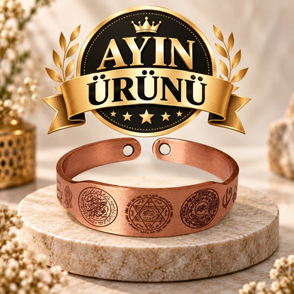 Rumi Şifa Dua Bezeli Manyetik Bakır Bileklik