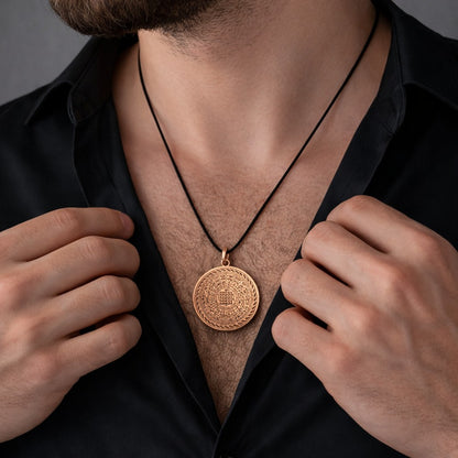 Rumi Şifa Cennetül Esma Dualı Bakır Kolye