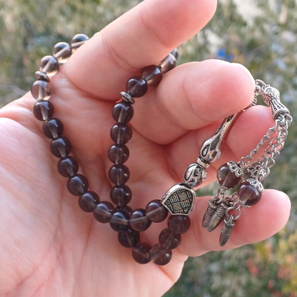 Rumi Şifa Dumanlı Kuvars Doğal Taş Tesbih