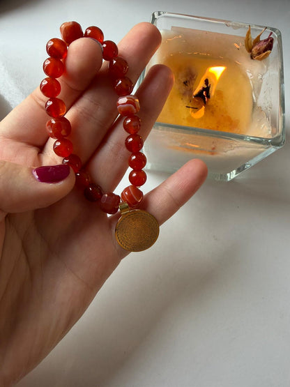 Rumi Şifa Karnelyan (Kırmızı Akik) Doğal Taş Bileklik