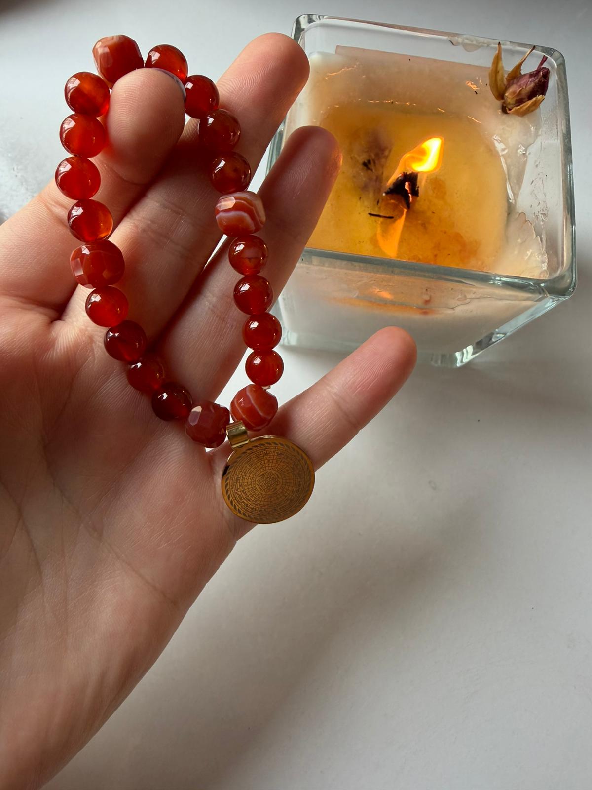 Rumi Şifa Karnelyan (Kırmızı Akik) Doğal Taş Bileklik