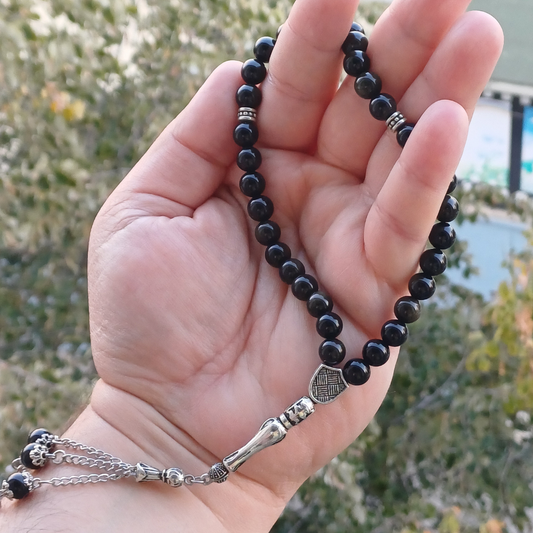 Rumi Şifa Obsidyen Doğal Taş Tesbih
