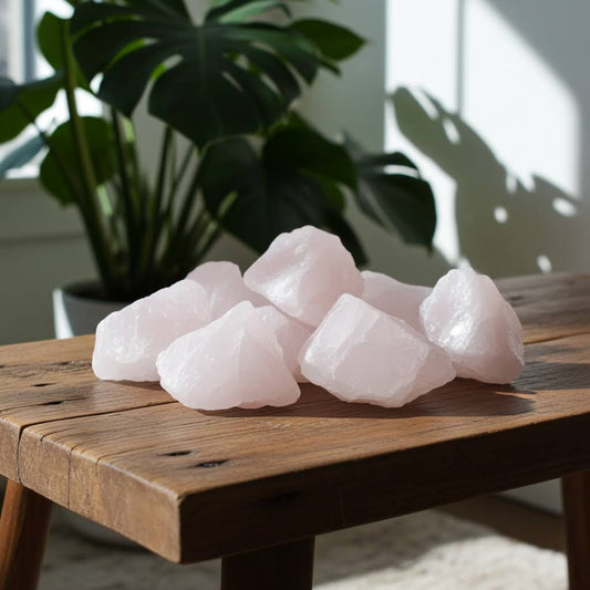 Rumi Şifa Pembe Kuvars Ham Doğal Taş