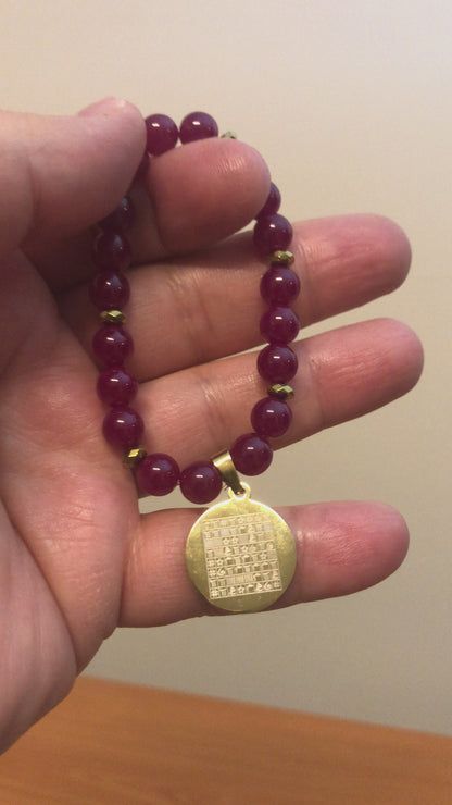 Rumi Şifa Yakut Taşı Dualı Bileklik