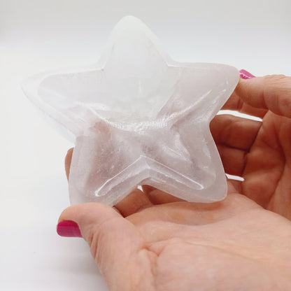 Rumi Şifa Saf Selenit Yıldız Kase