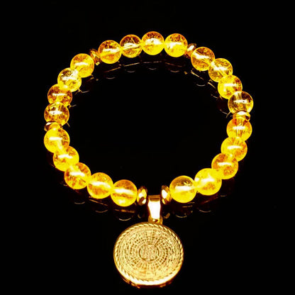 Rumi Şifa Sitrin Taşı Dualı Bileklik